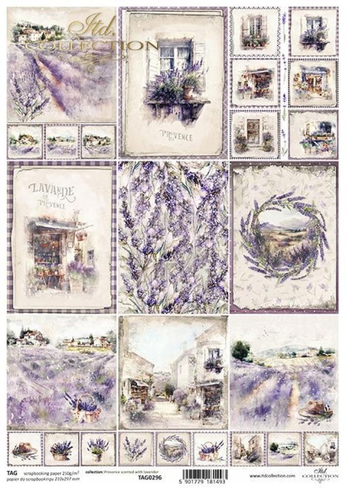 TAG0296 ITD Collection Provence scented with Lavender A4 Scrapbooking Paper
