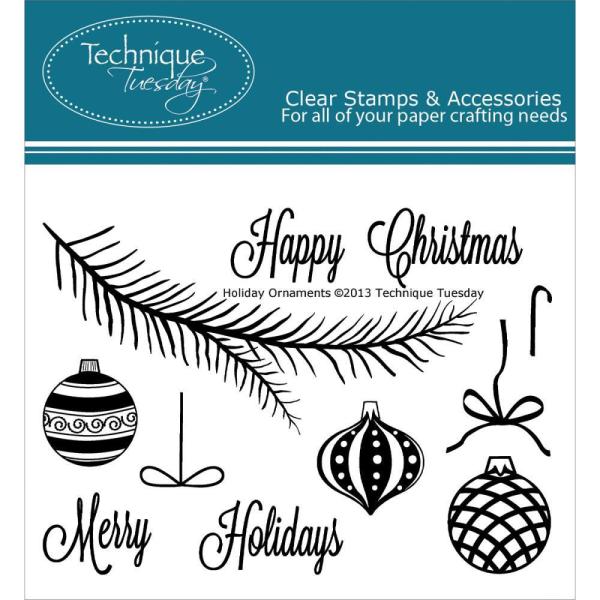 % Technique Tuesday Clear Stamp Holiday Ornaments