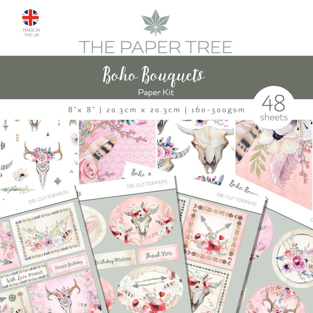 The Paper Tree Boho Bouquets 8x8 Paper Kit