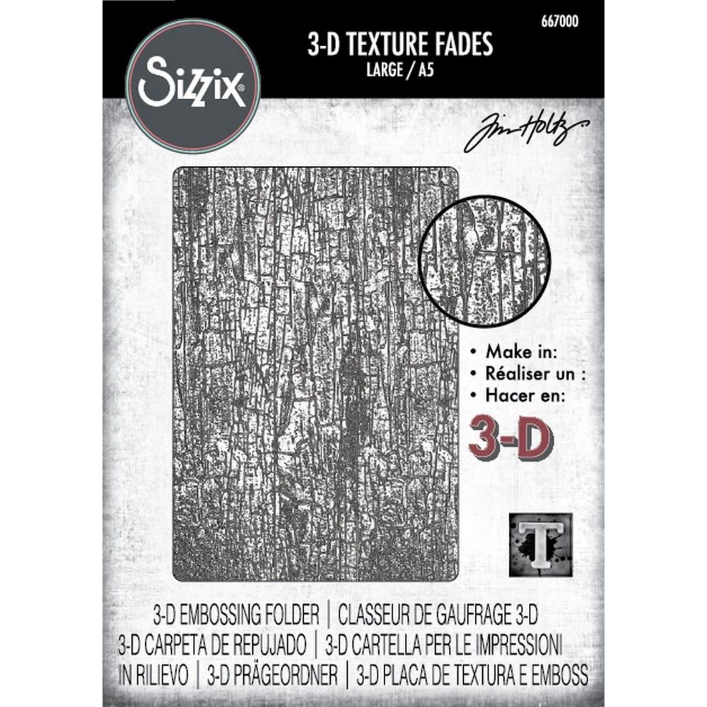 Tim Holtz 3D Texture Fades A5 Embossing Folder Cracked #667000