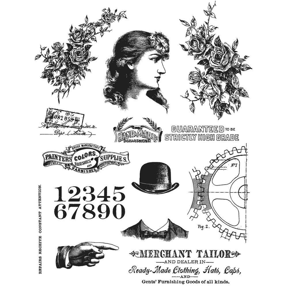 Tim Holtz Cling Rubber Stamp Set Ladies & Gentlemen