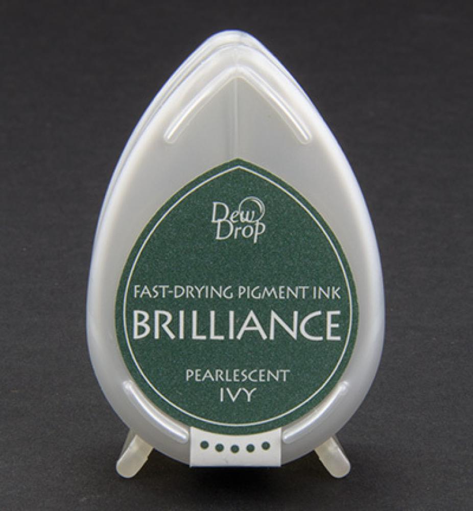 Tsukineko Brilliance Dew Drop Pigment Ink Pearlescent Ivy