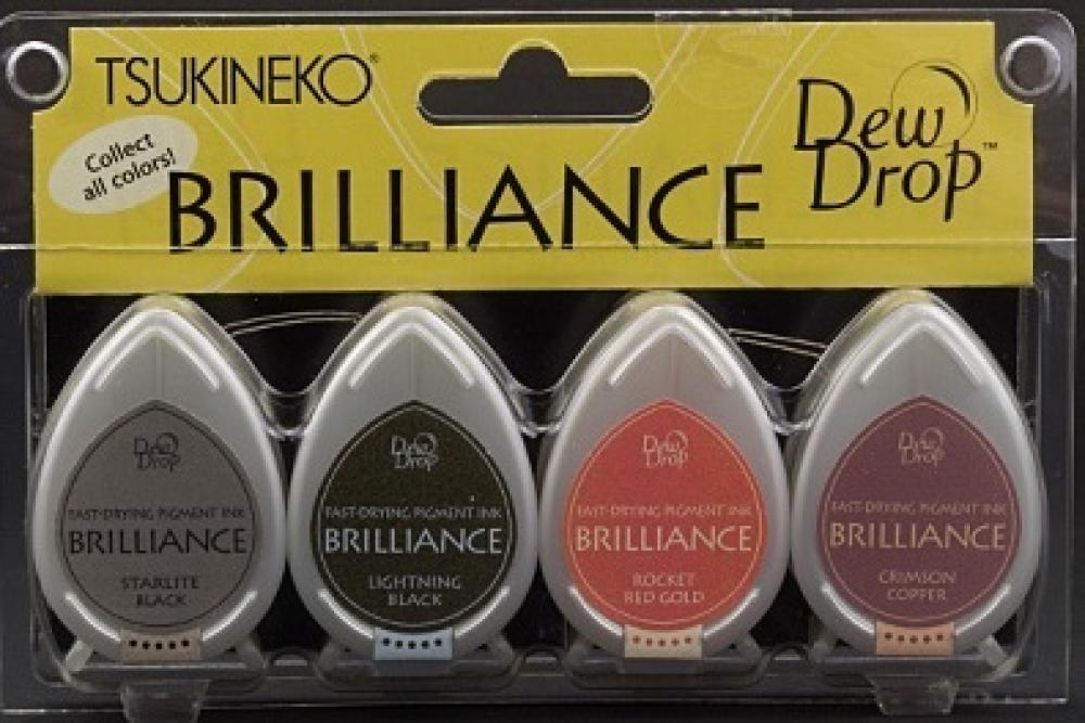 Tsukineko Brilliance Dew Drop Pigment Ink Two Tones