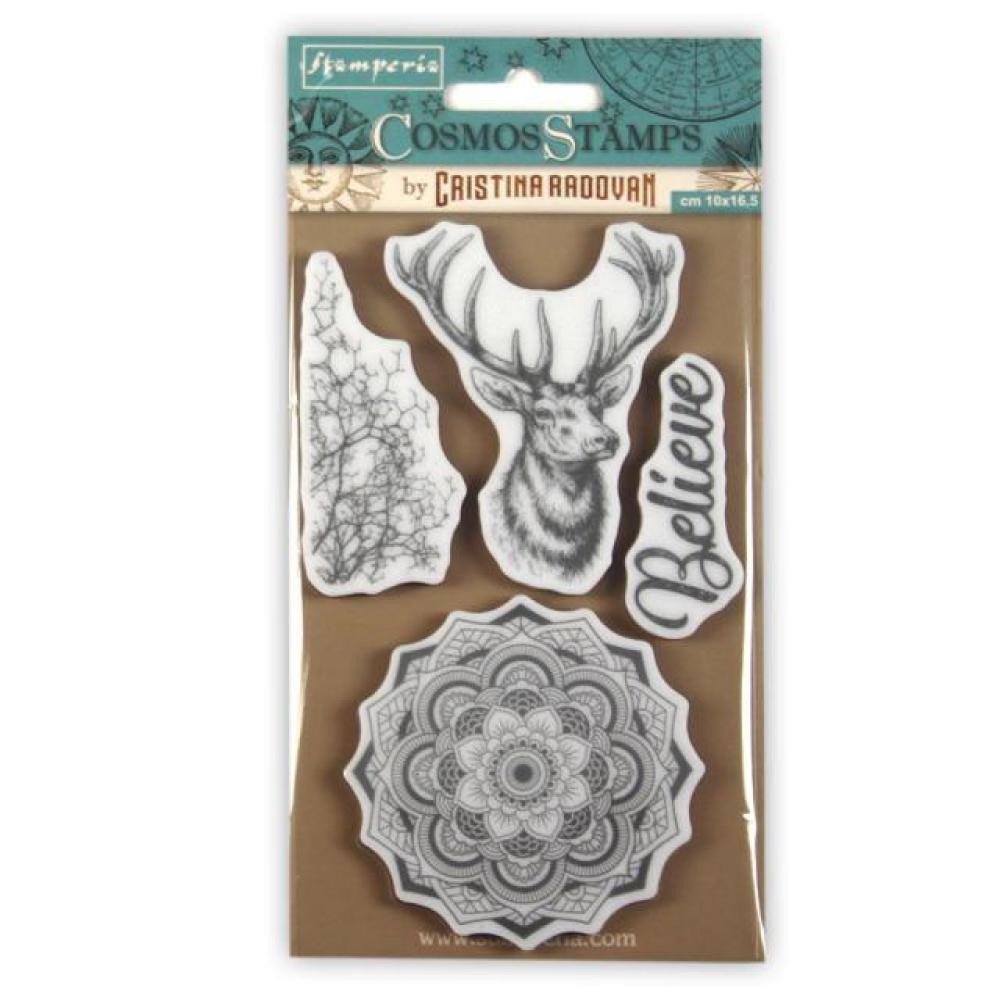 Stamperia Rubber Stamp Cosmos Deer #WTKCCR03