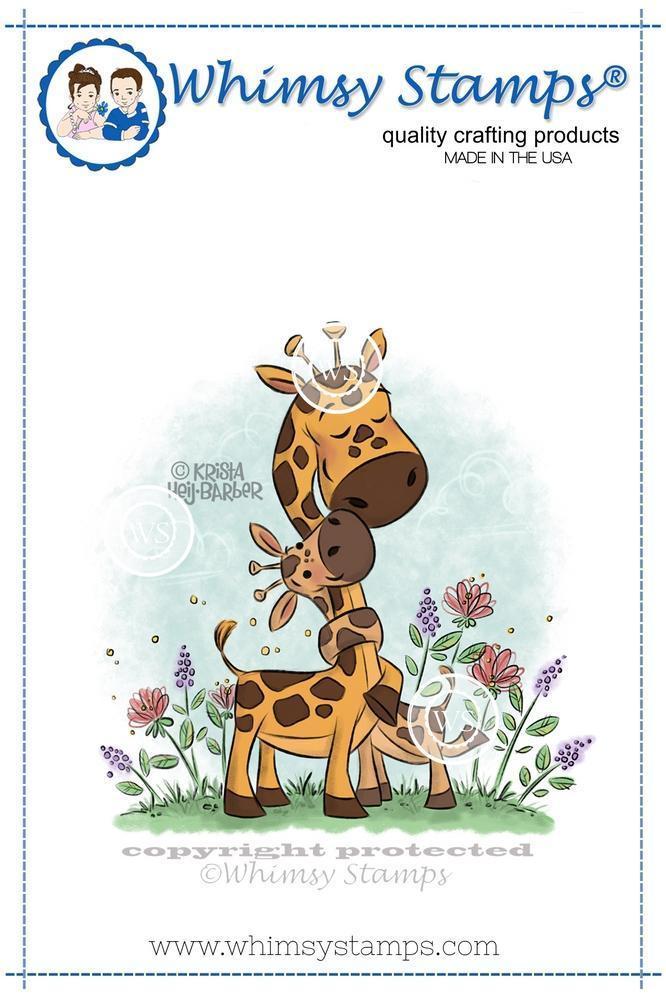 Whimsy Rubber Stamp Giraffe Baby Love