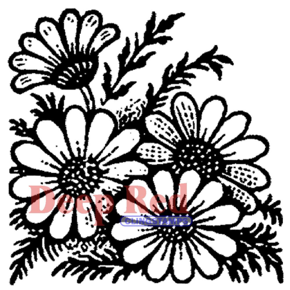 Deep Red Cling Stamp - Wild Sunflowers