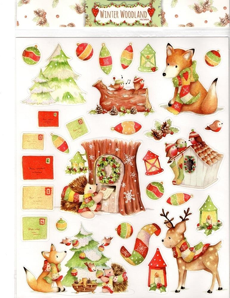 Winter Woodland A4 Glitter Stickers