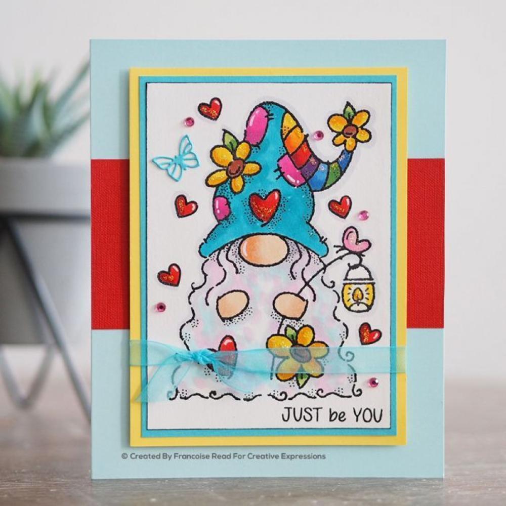 Woodware Clear Magic Stamp Flower Power Gnome FRS844