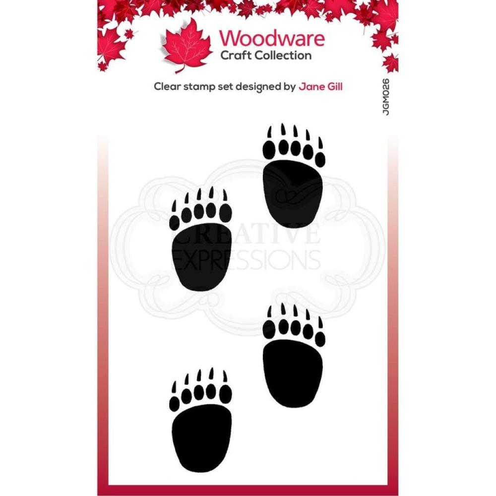Woodware Clear Singles Festive Fuzzies Mini Polar Bear Paws JGM026