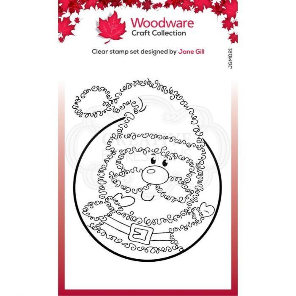 Woodware Clear Singles Festive Fuzzies Mini Santa JGM021