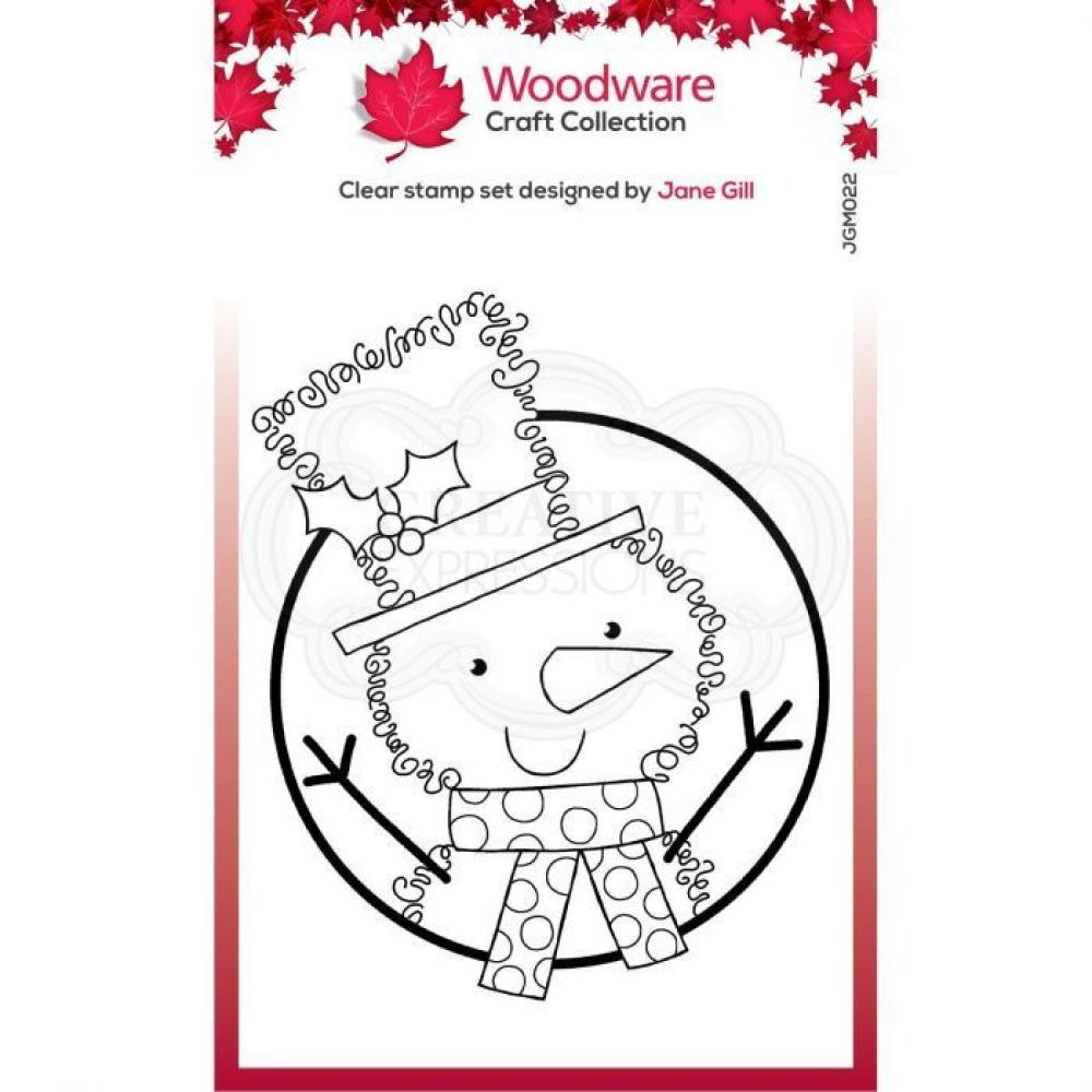 Woodware Clear Singles Festive Fuzzies Mini Snowman JGM022