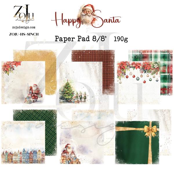 ZoJu Design 8x8 Paper Pad Happy Santa