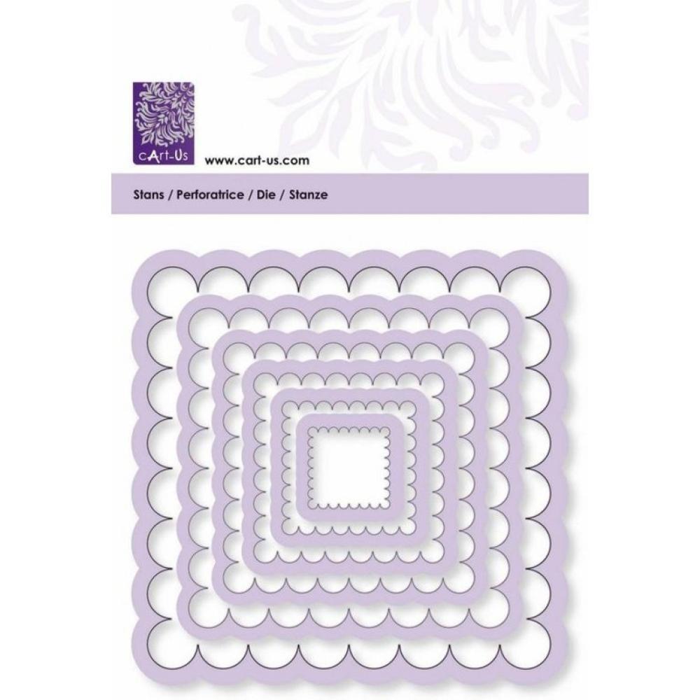 cArt-Us Stanz- und Embossing Schablone Square Scallop