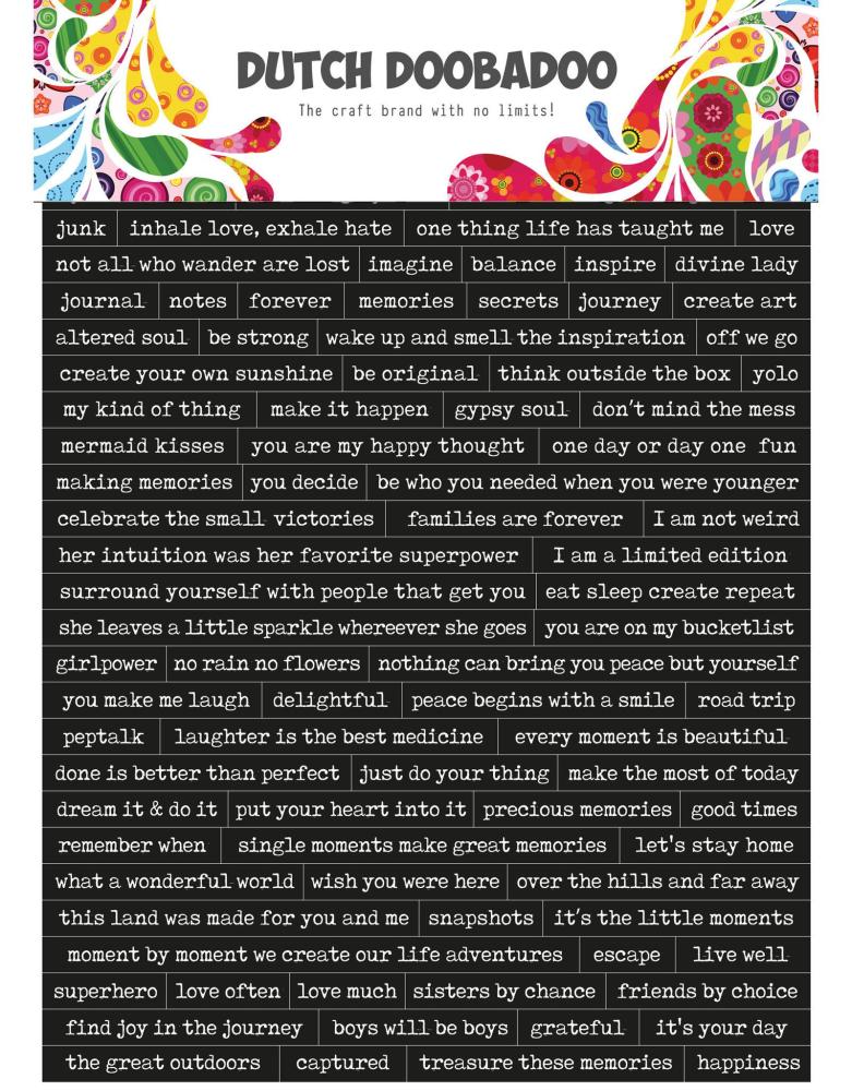 Dutch Doobadoo Sticker Art Text Black 491.200.001
