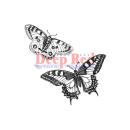 Deep Red Cling Stamp Butterflies Pair