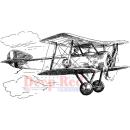 Deep Red Cling Stamp Vintage Biplane #4X505672