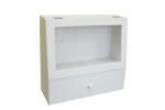 Display Case With Storage Drawer White