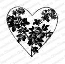 Impression Obsession Cling Stamp Vintage Rose Heart