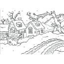 Prägeschablone Snowy Cottage #PiF003